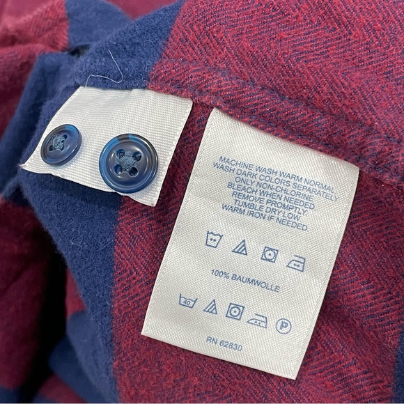 Lands End Striped Button Up Shirt 100% Baumwolle/Cotton - Picture 2 of 4